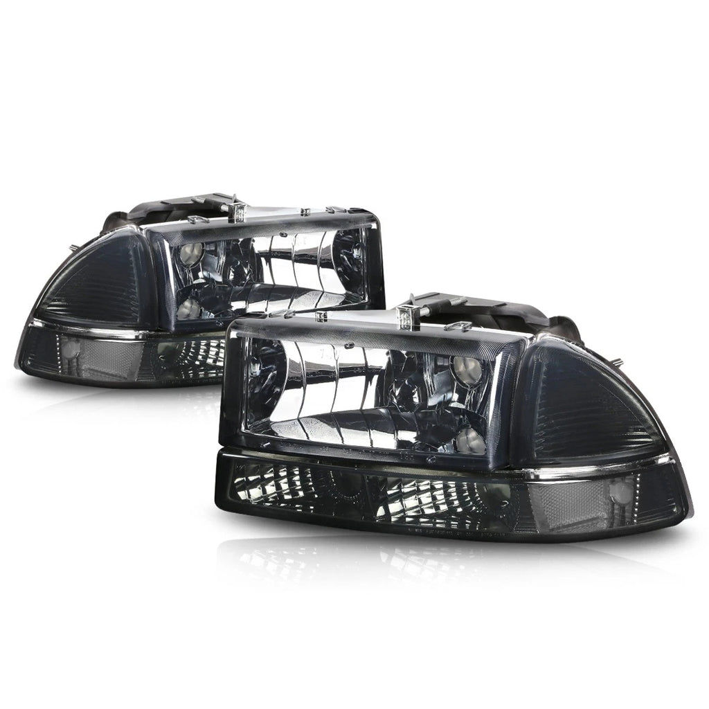 Headlight Lamp Set of 2 for Dodge Dakota/Durango (1997–2004) Smoked Housing