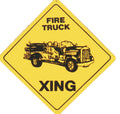 Caution Sign for Fire Truck Station (XING Crossing)