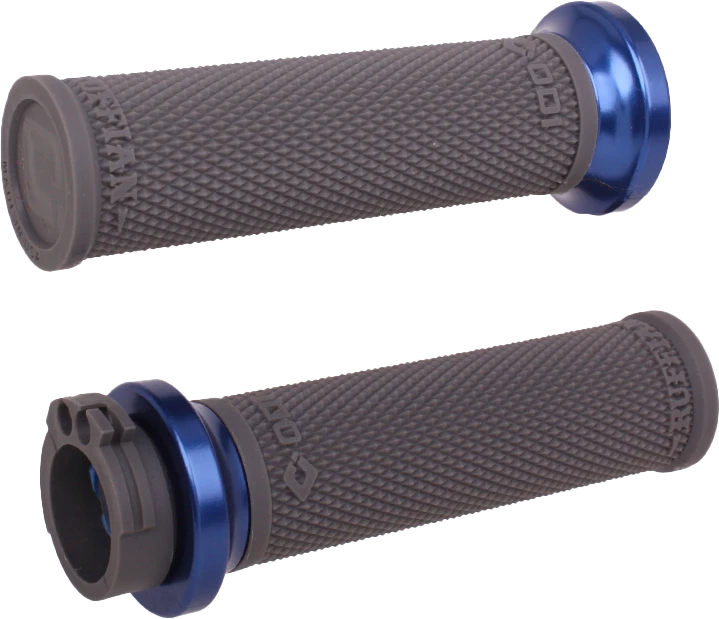 ODI Rufian Grips for V-Twin Handlebars (1 inch, Blue/Graphite)