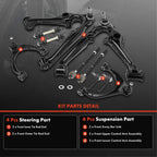 10x Front Control Arm, Sway Bar Link & Tie Rod for Chevy GMC Silverado