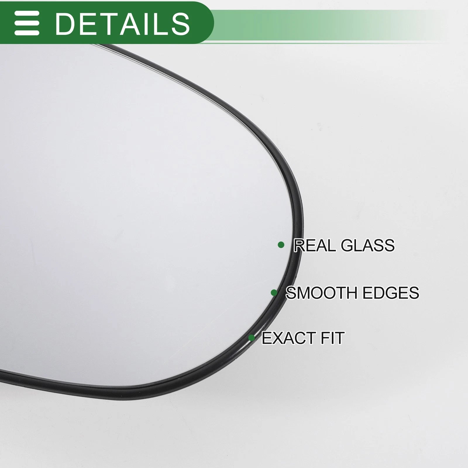 Right Side White Convex Mirror Glass for Ford Ka (2008–2017)