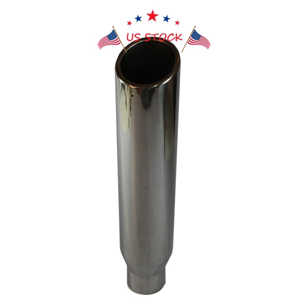 Stainless Steel 2.5" Inlet 3.5" Outlet 18" Angle Cut Exhaust Tip