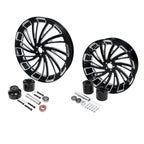 Set of 2 Wheel Rims & Hubs for Harley Touring Glide (2009–2023) 23" Front 18" Rear