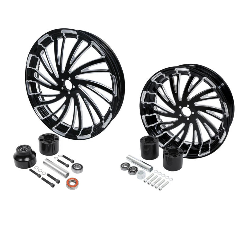 Set of 2 Wheel Rims & Hubs for Harley Touring Glide (2009–2023) 23" Front 18" Rear