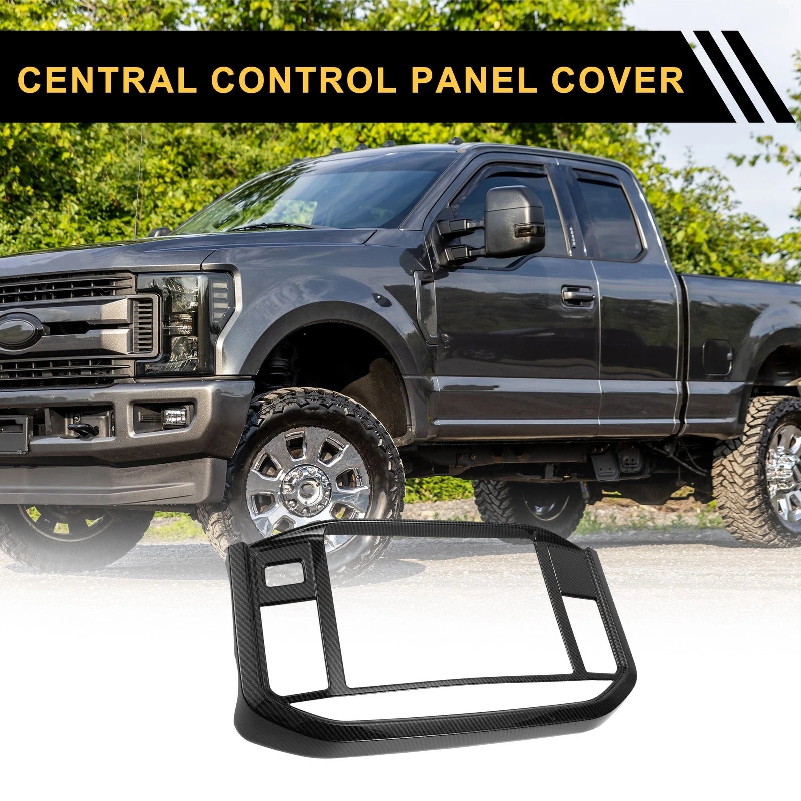 Set of 1 GPS Panel Sticker Cover for Ford F-150 (2021–2024) Black