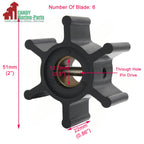 Impeller for Johnson 09-1026B, Jabsco 673-0001, JMP 7051, 09-108-0601 (Various)