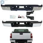 Chrome Rear Bumper Assembly for Chevy Silverado GMC Sierra 1500 (2007–2013)