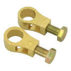 2 x Pure Brass Battery Terminal Top-Post Cable Terminals