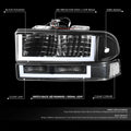 U-Shape LED DRL Switchback Headlights for Chevy Blazer/S10 (1998–2004)