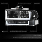 U-Shape LED DRL Switchback Headlights for Chevy Blazer/S10 (1998–2004)