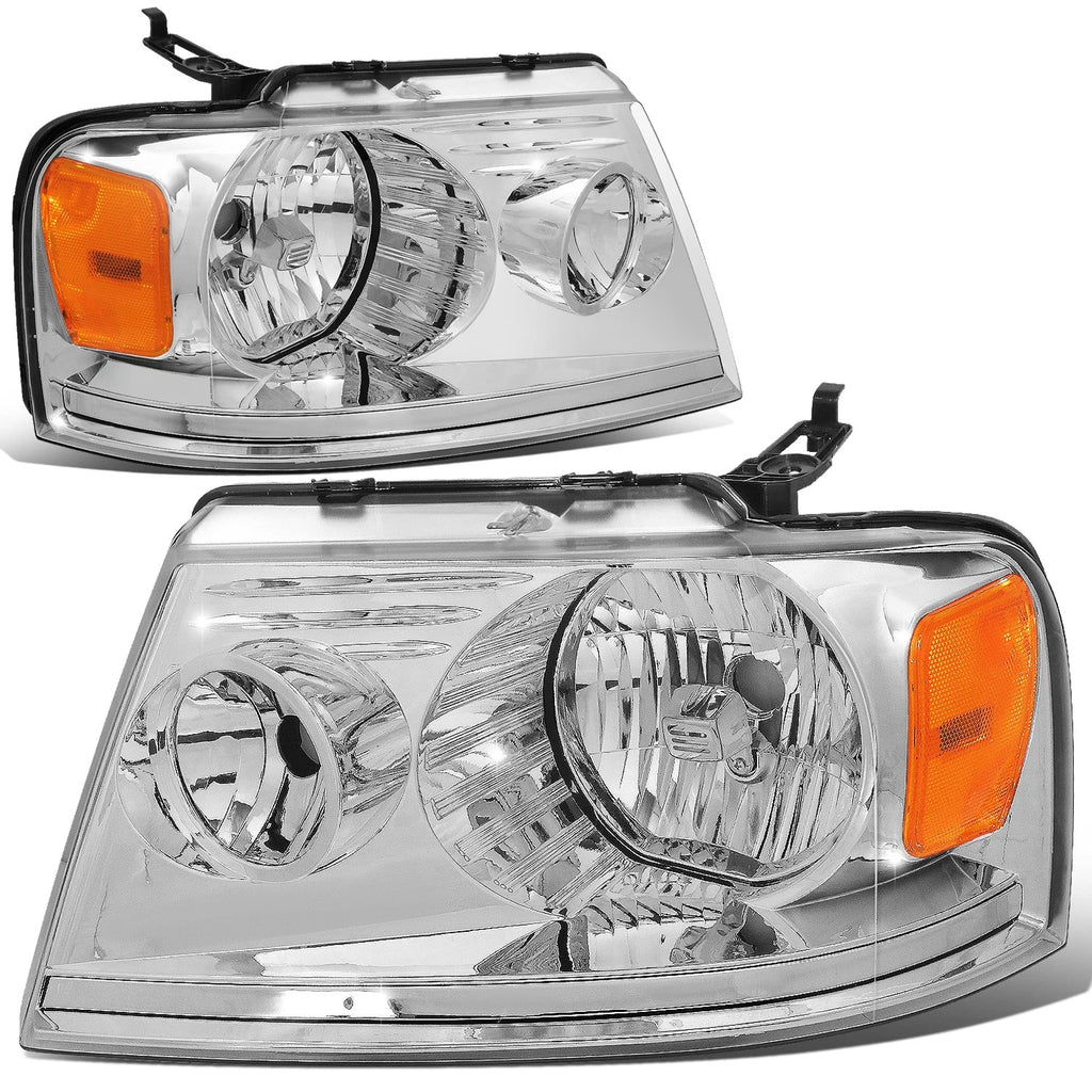 Factory Style Headlights for Ford F-150 Lincoln Mark LT (2004–2008) Chrome/Amber