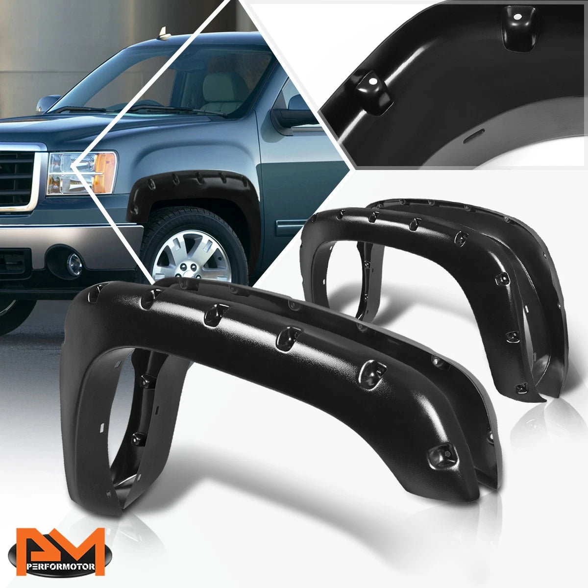 Pocket-Rivet Wheel Fender Flares for GMC Sierra (1999–2006) 78.7"/97.6" Bed