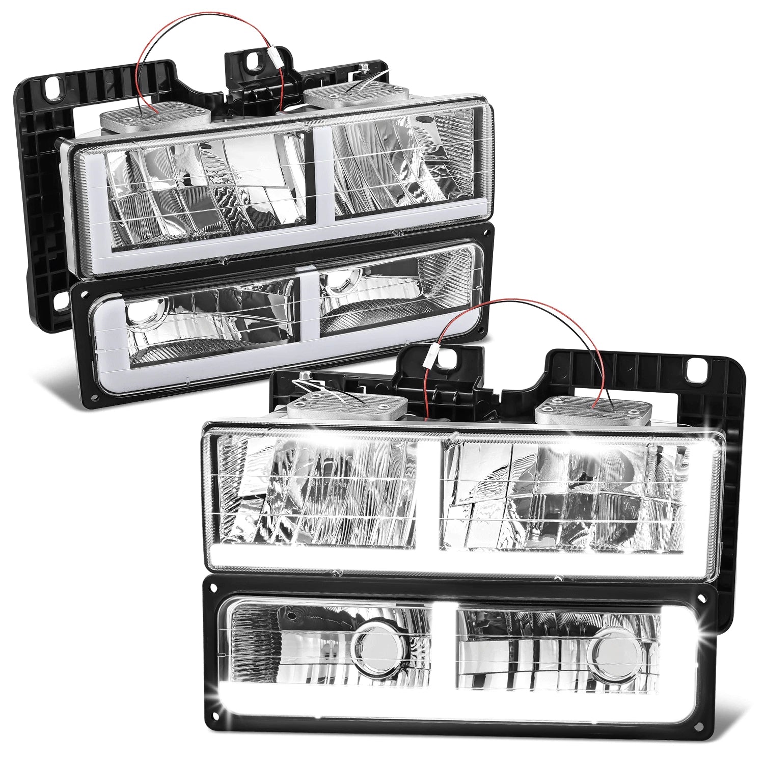 LED Headlight & Bumper Turn Signal Lamp for Chevy GMC C/K (1988–2000)