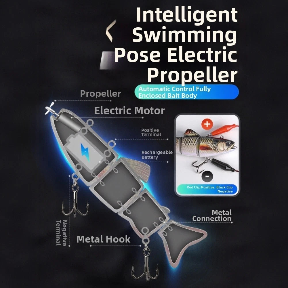 Motorized Electric Fish Lure Swimbait with Propeller for Bass (Rechargeable)