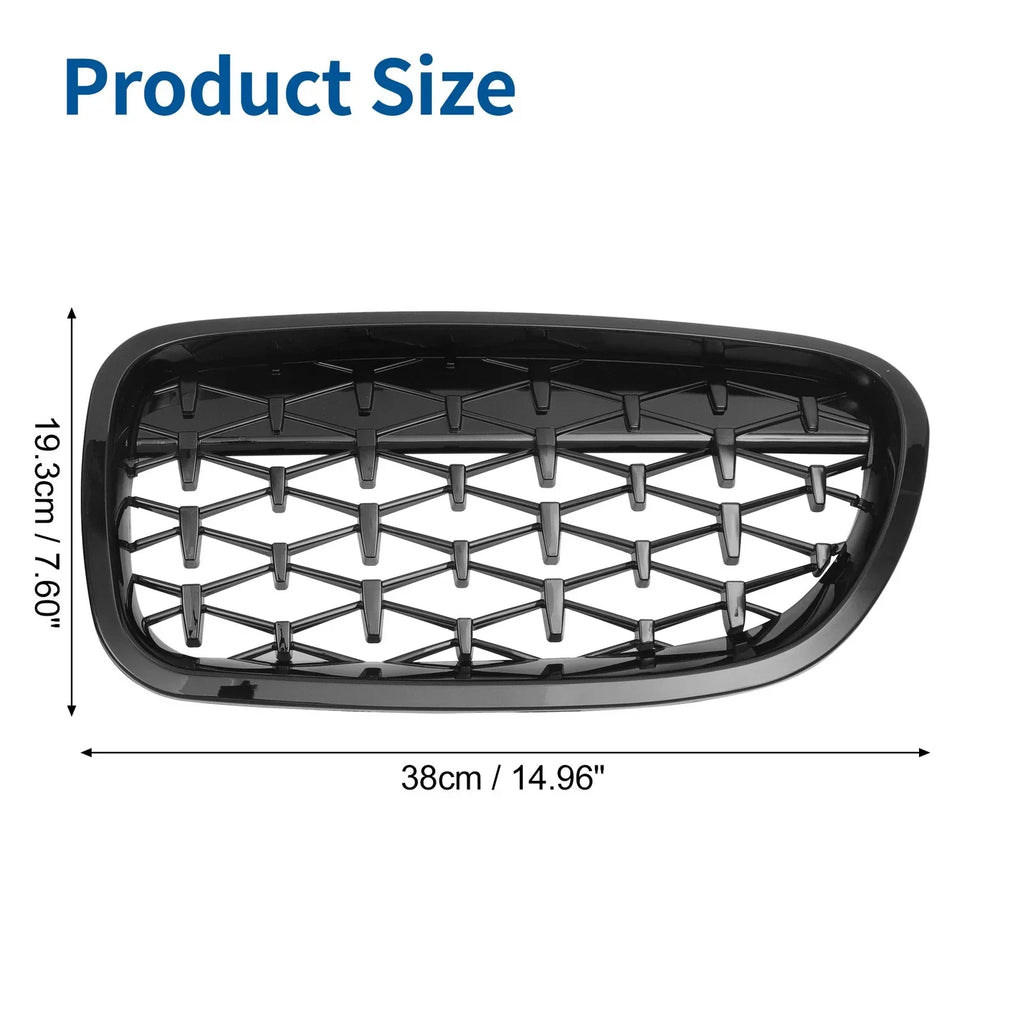 Front Hood Bumper Grille for BMW 528i 535i 550i xDrive Black 1 Pair