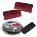 Set of 2 Red Lens Rear Bumper Tail Light Reflectors for Subaru Outback