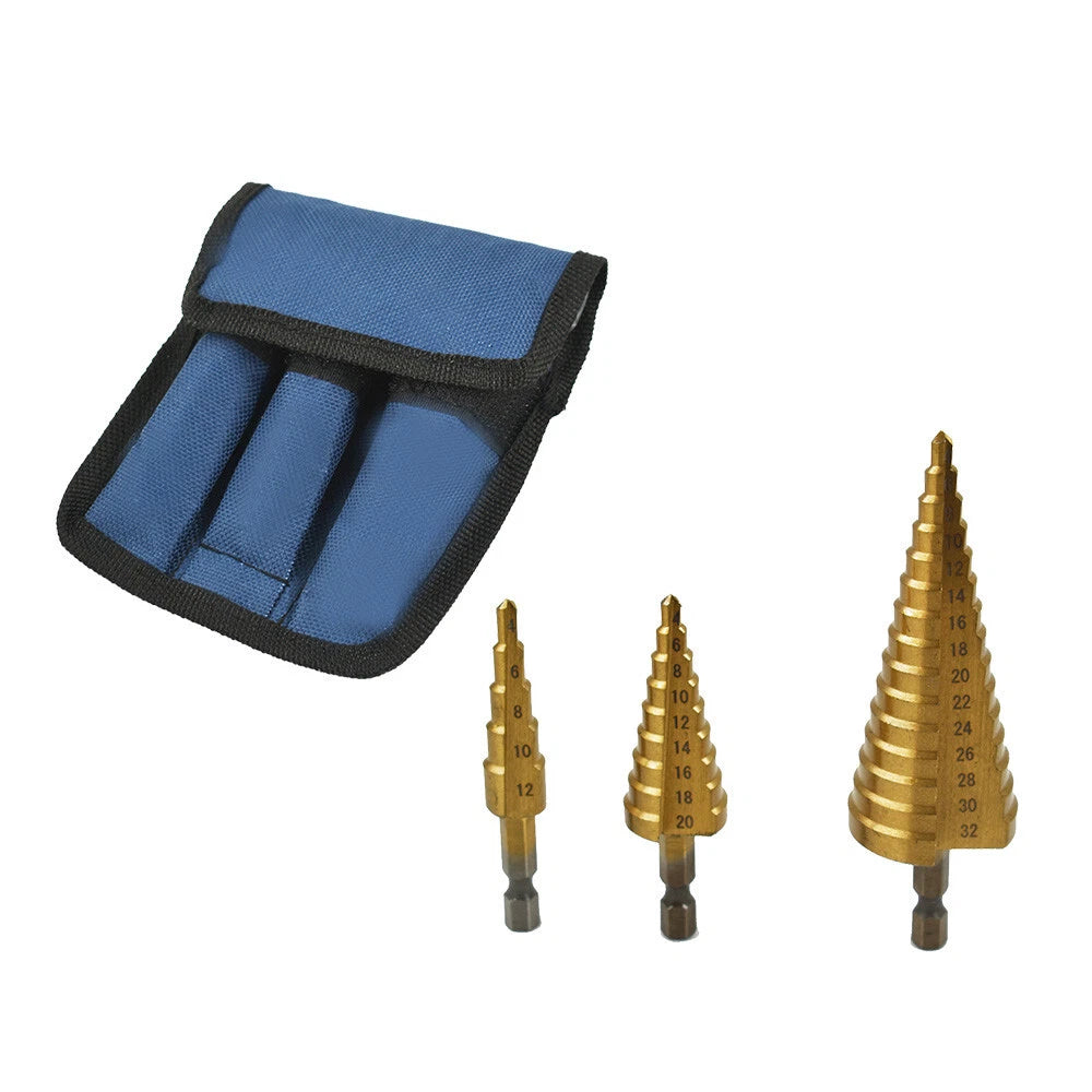 Set of 3 Hole Cutters for Various Applications (4-20mm, 4-12mm, 4-32mm)