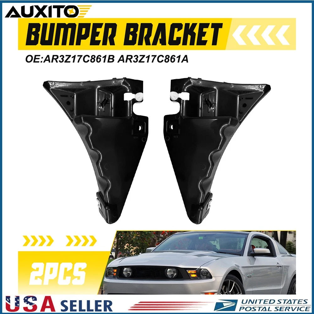 Set of 2 Front Bumper Cover Support Brackets for Ford Mustang (2010–2014)