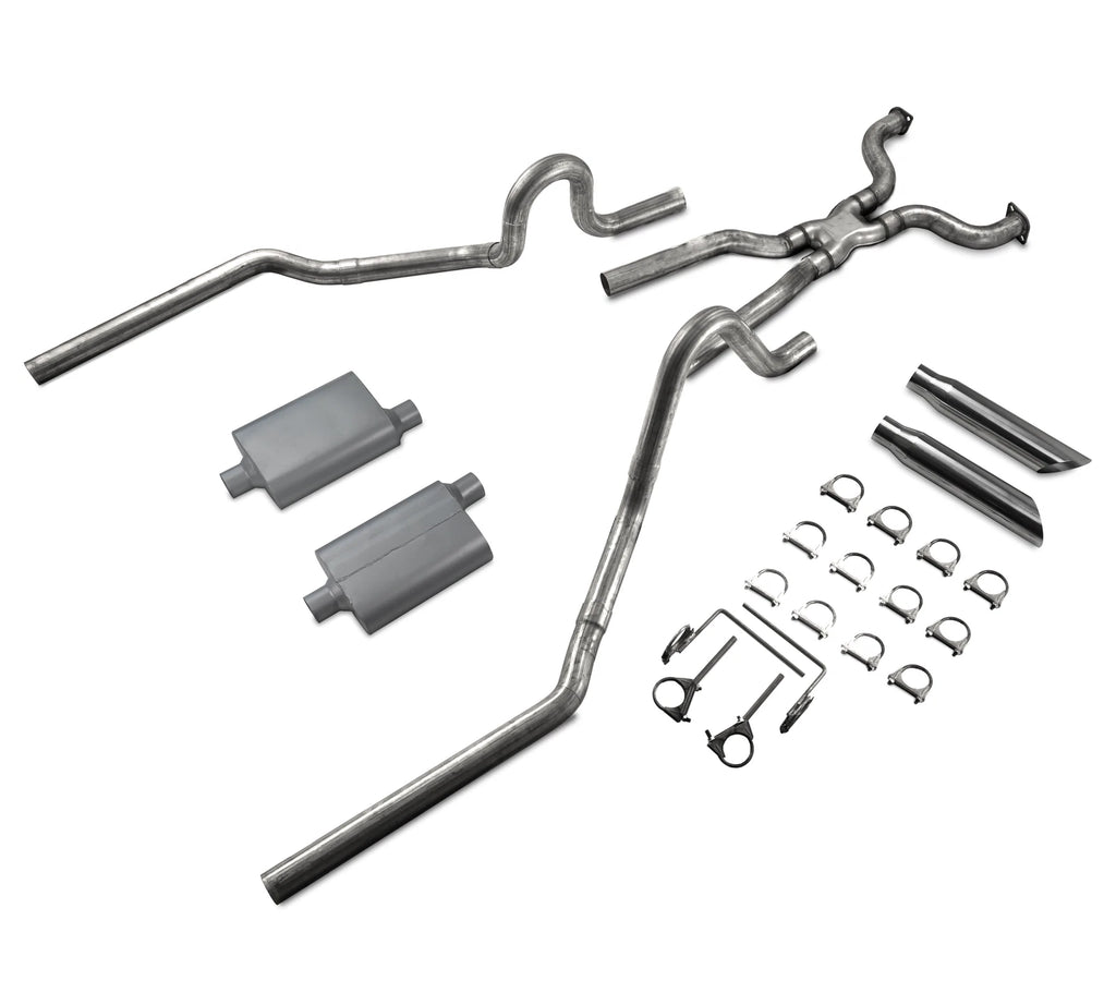 2.5" Dual Exhaust Full Boar Muffler Slash Cut Tip for P71 Crown Vic (2004–2011)