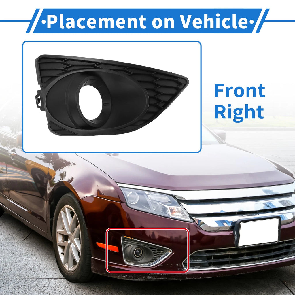Front Right Fog Light Grill No.615343548784 for Ford Fusion (2010–2012) Black ABS