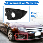 Front Right Fog Light Grill No.615343548784 for Ford Fusion (2010–2012) Black ABS