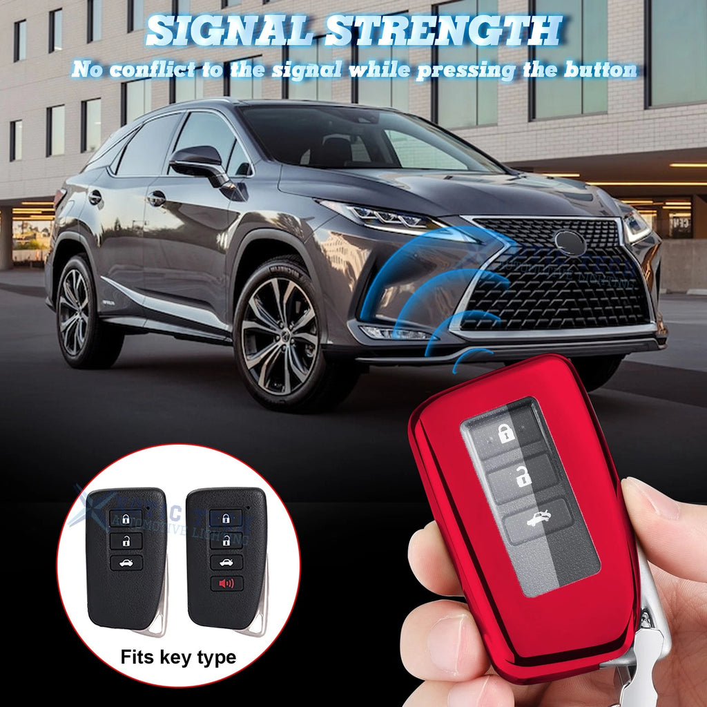 Red Glossy TPU Smart Key Cover Case for Lexus IS GS LS ES NX (-)