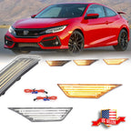 Clear Switchback Sequential Signal LED Side Marker Lights for Honda Civic (2016–2021)