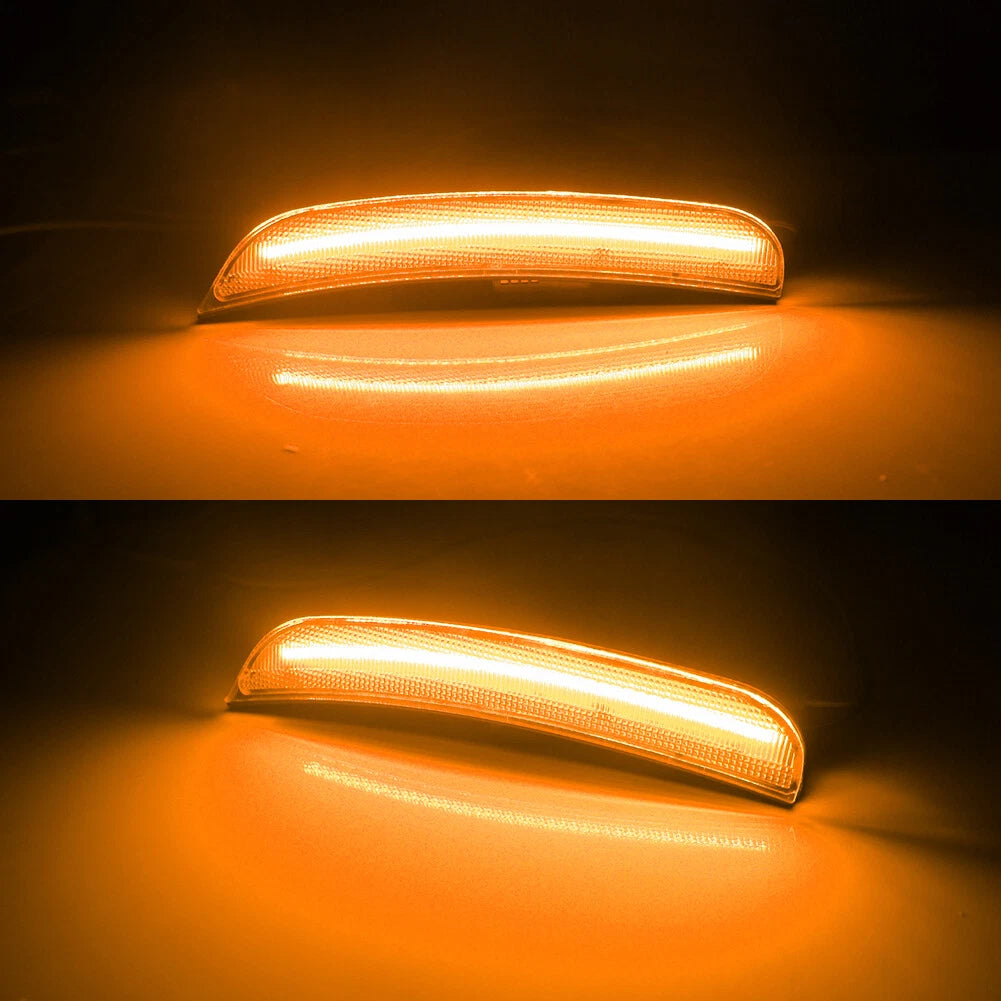 2X Amber LED Smoke Front Bumper Side Marker Lights for Dodge Charger (2015–2023)