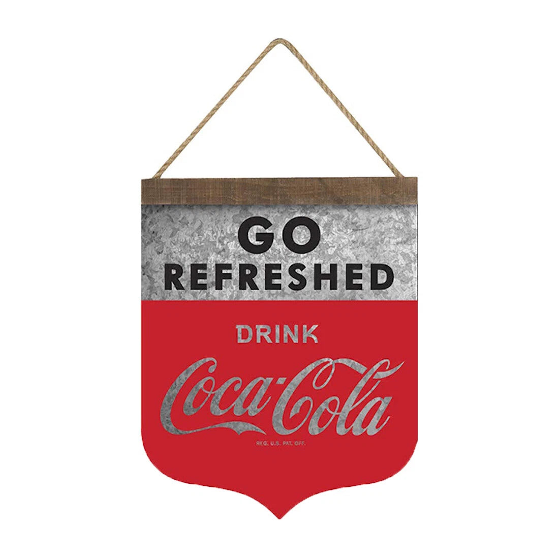 Hanging Metal Banner for Coca-Cola (Vintage Reproduction)