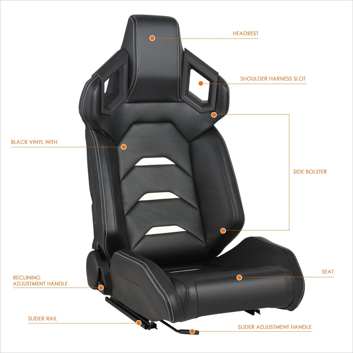 2Pcs Reclinable Racing Seats for Universal Fit (Carbon Fiber Pattern)