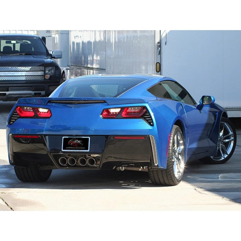 Polished Stainless Rear Vent Grilles Laser Mesh for 2014–2019 Chevy Corvette