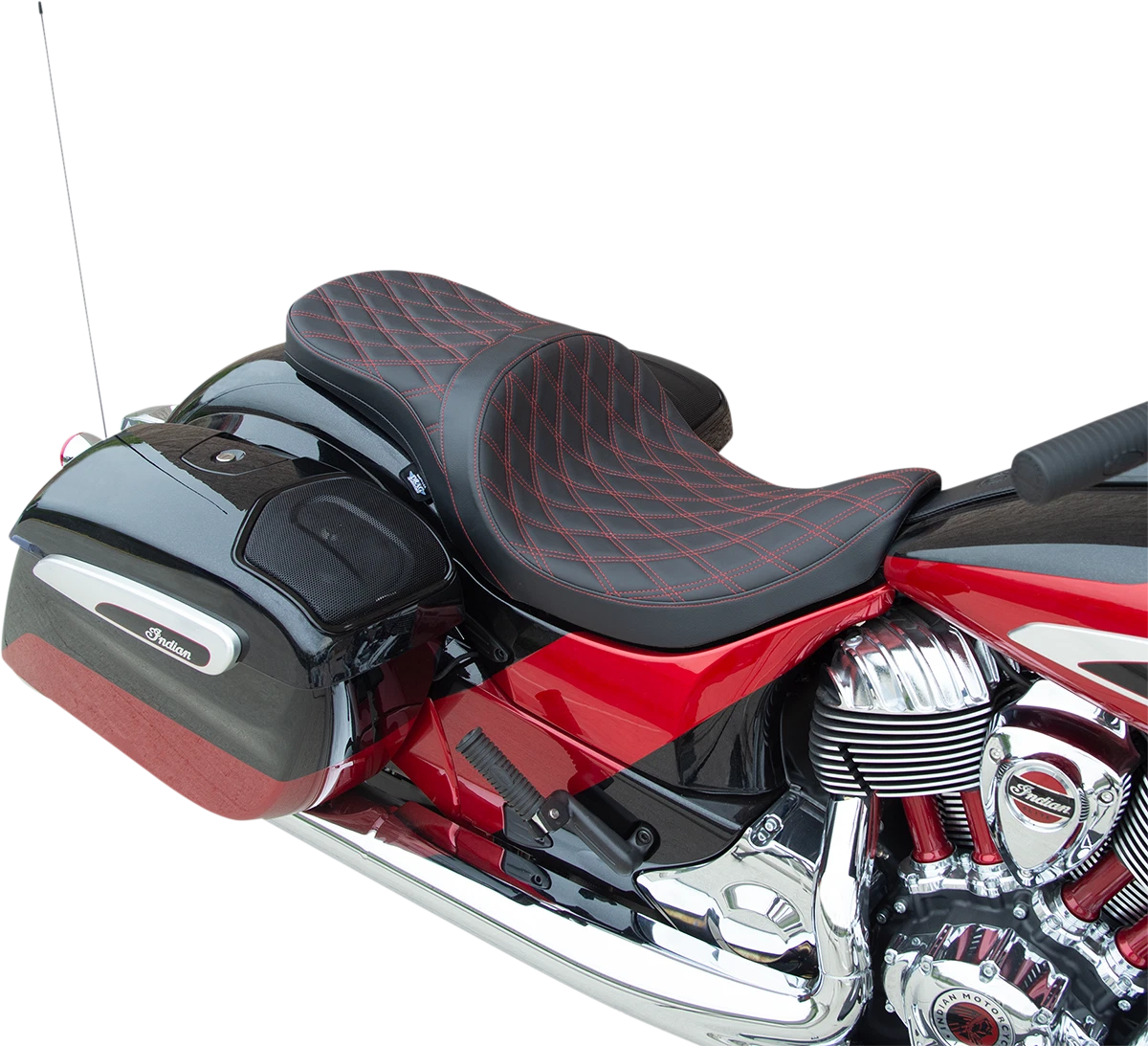 Low Profile Touring Seat for Harley-Davidson (2014–2023) - Double Diamond Red