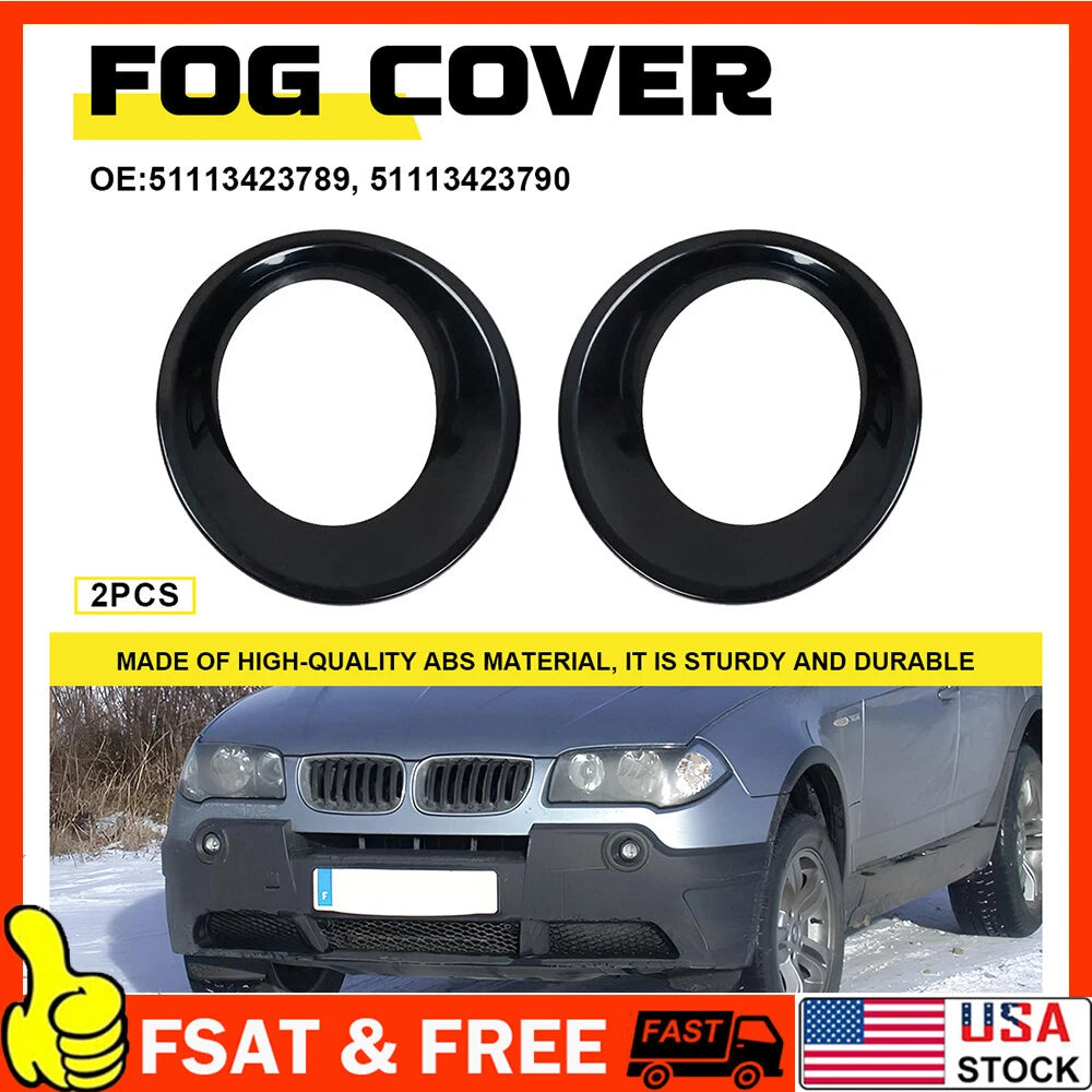 Pair Front Fog Light Bezels for BMW X3 (2007â2010)