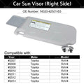 Sunshade Visor for Toyota RAV4 (2006–2018) Right Drive Side