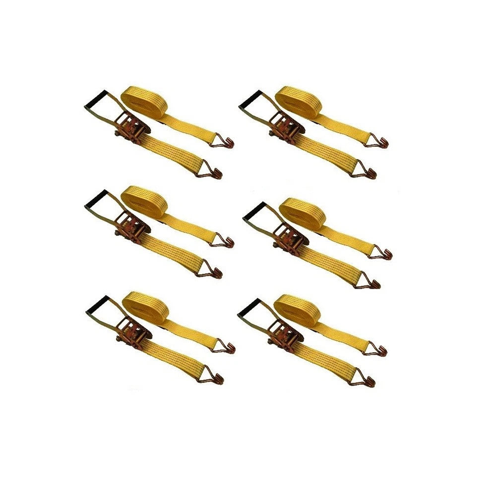 Set of 6 Wire Hook Ratchet Straps for Tractors RVs Campers Trucks