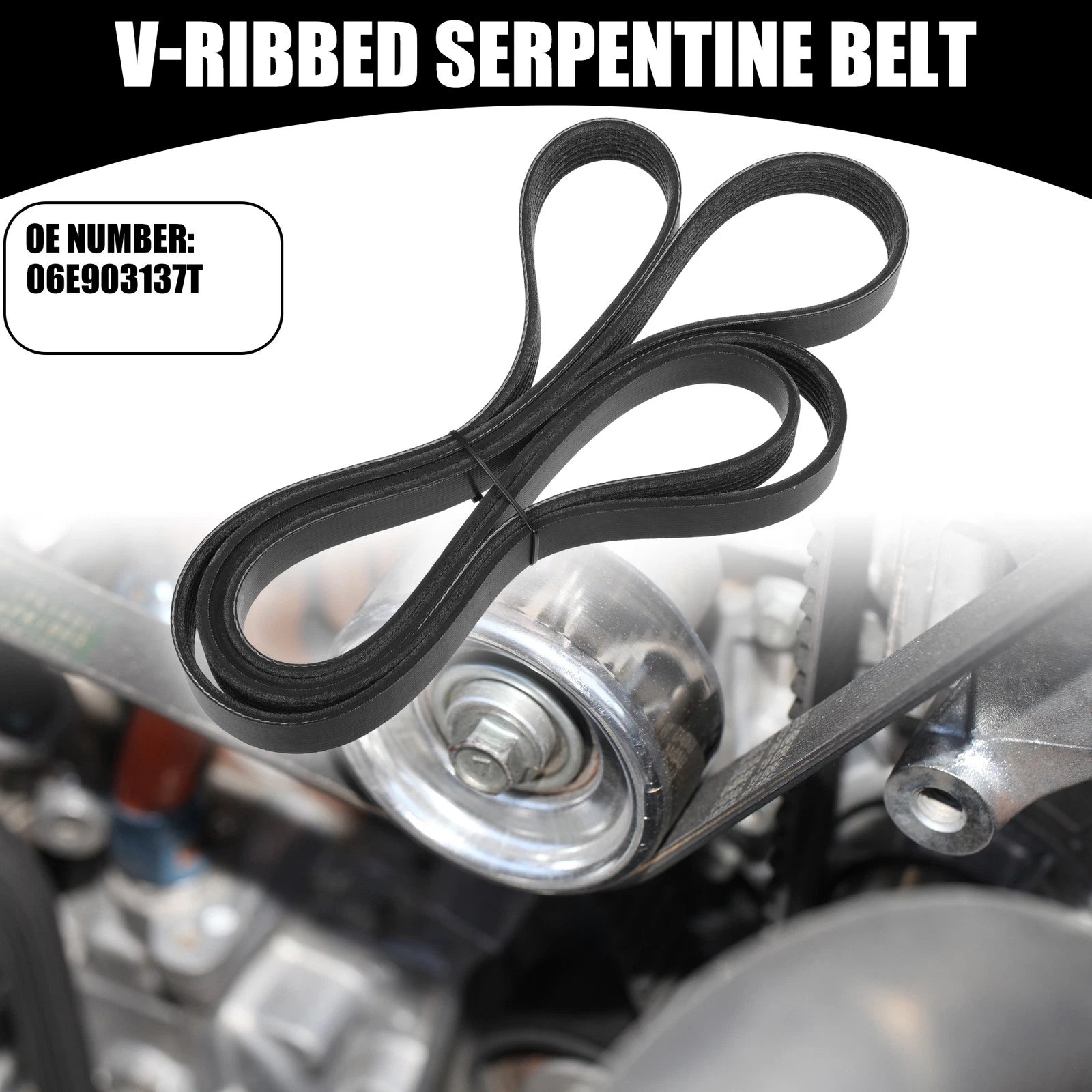 V-Ribbed Serpentine Belt No. 06E903137T for Audi S5 3.0L (2012–2017)