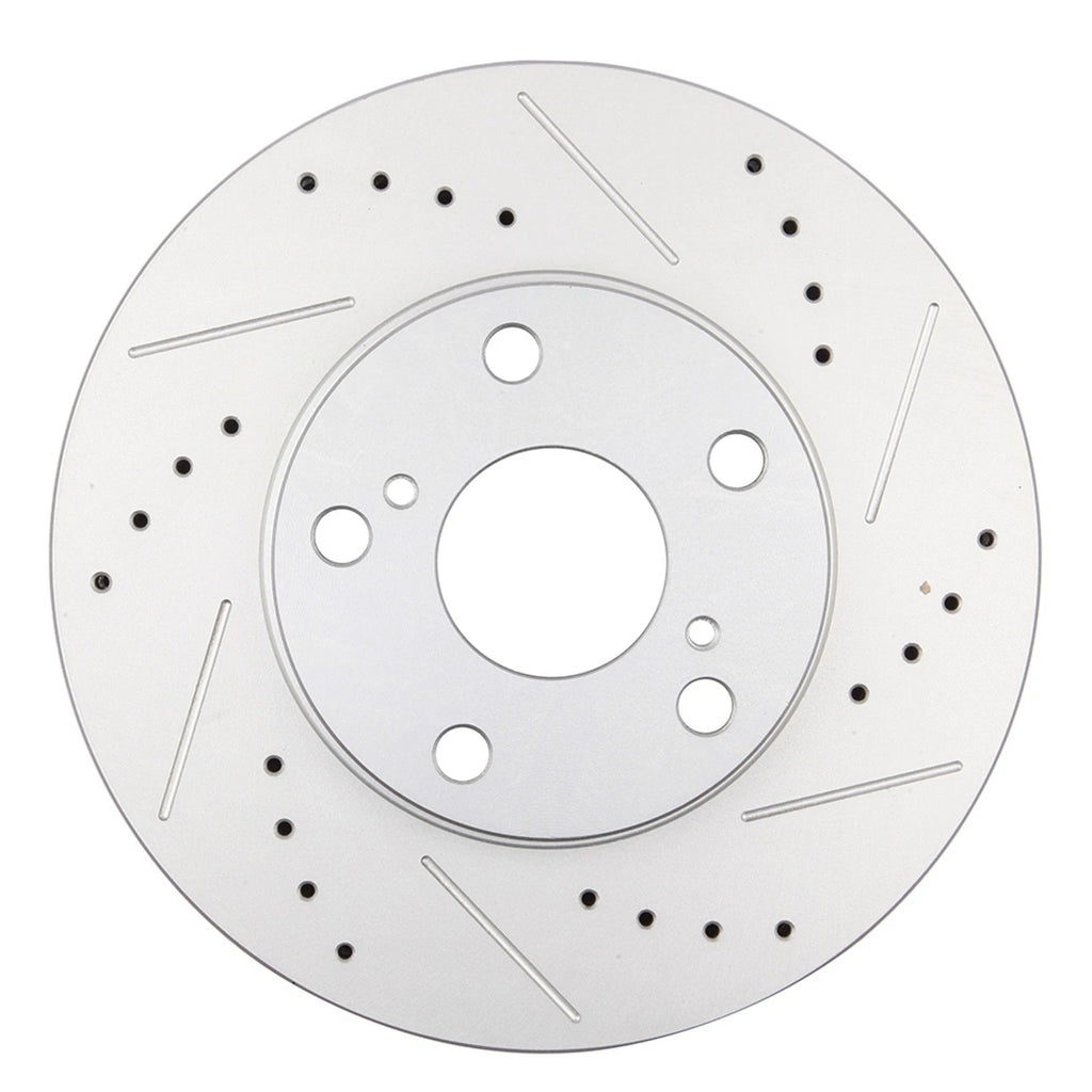 Set of 2 Drilled & Slotted Front Brake Rotors with Ceramic Pads for Toyota Camry (2002–2006)