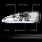 Chrome Housing Clear Lens 3D LED DRL Headlights for Pontiac Grand Prix (2004–2008)