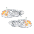 Set of 2 Halogen Headlight Assemblies for Toyota Corolla (2003â2008) Chrome