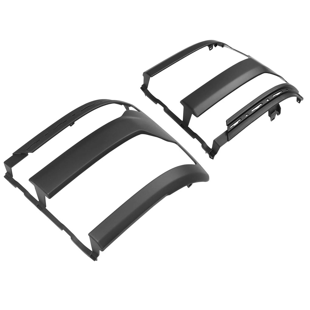 Pair of Black Headlight Trim Bezel Covers for Chevy Silverado 1500 (2016–2018)