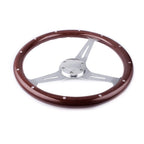 15" Real Wood Steering Wheel & 3/4" Axle Hub Adapter for Marine Boats