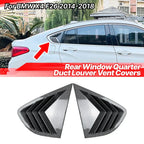 Carbon Style Quarter Window Louvers Shutter Cover Trim for BMW X4 (2014–2018)