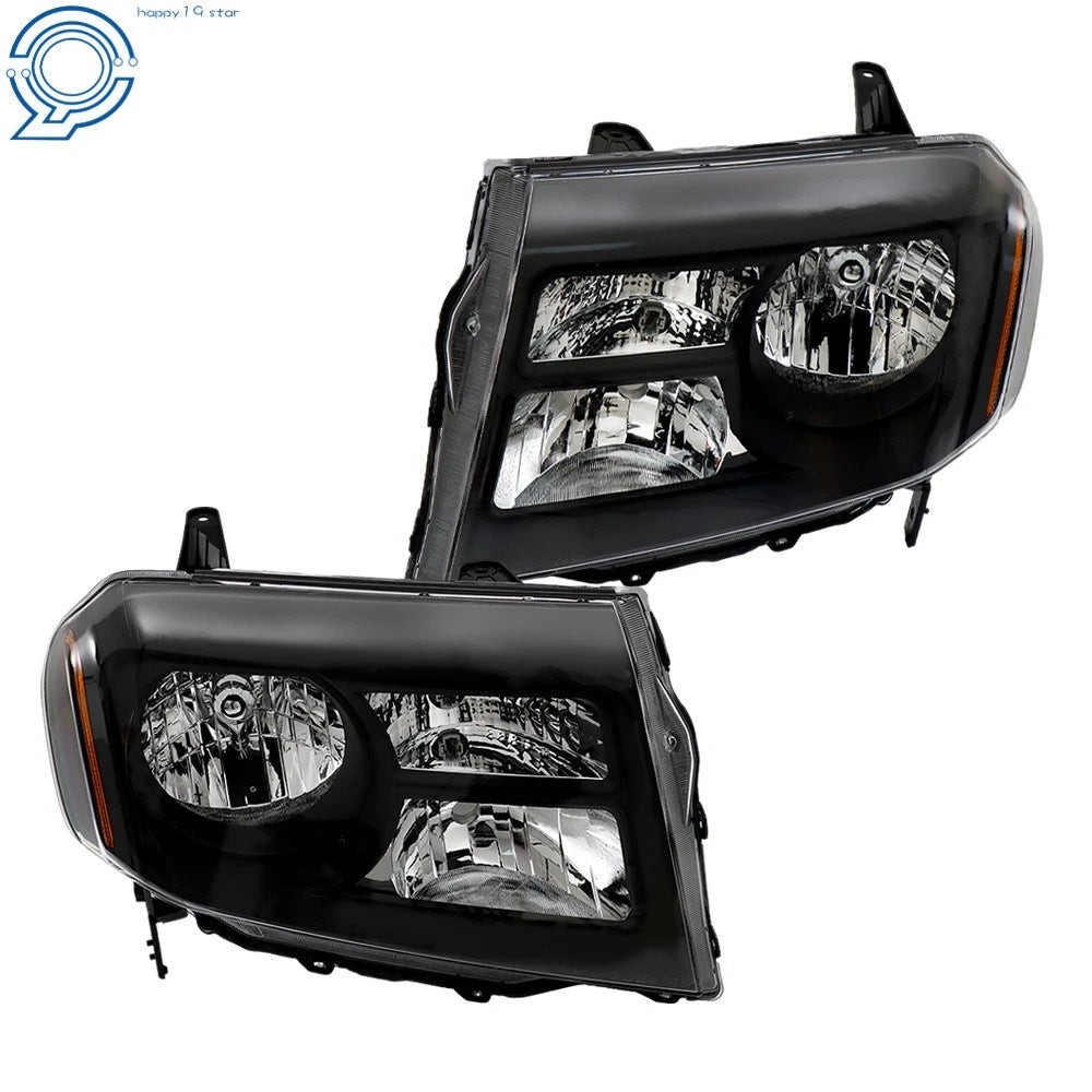 Pair of Halogen Headlamps for Honda Pilot (2012–2015) Black Housing