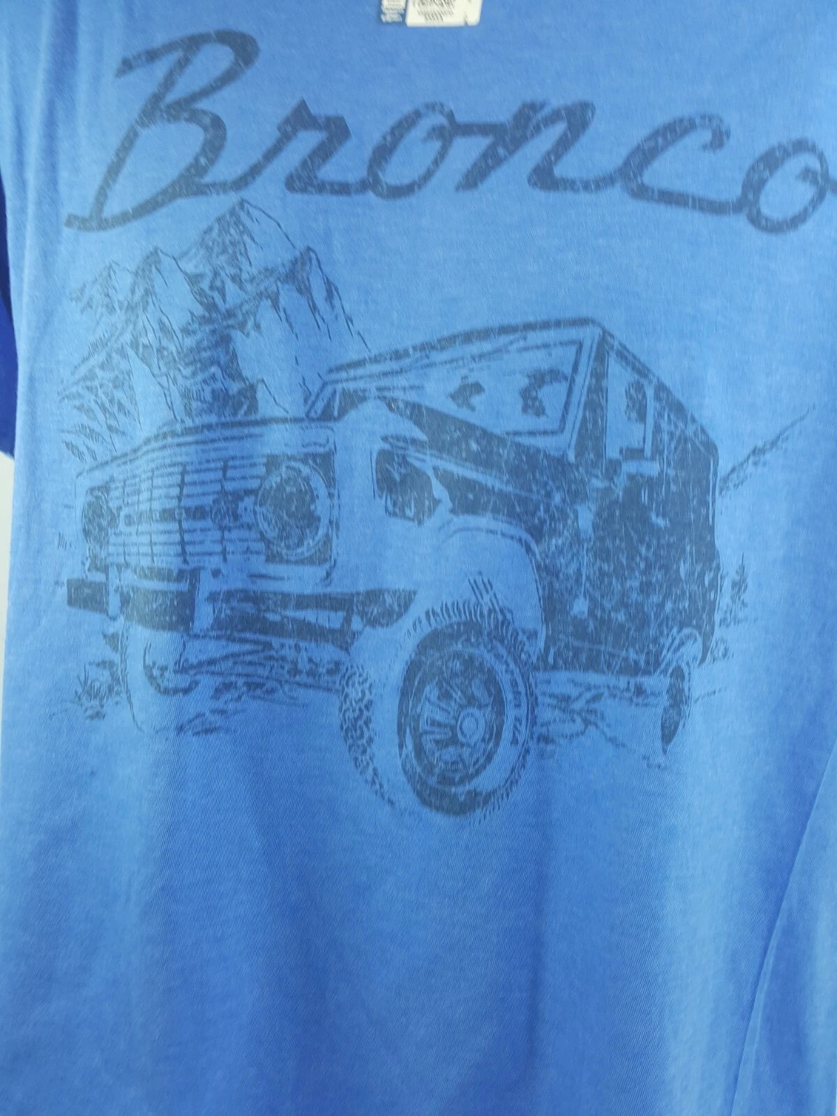 Ford Bronco T-Shirt Front Graphic Heather Blue for Ford Bronco (1966–1977)