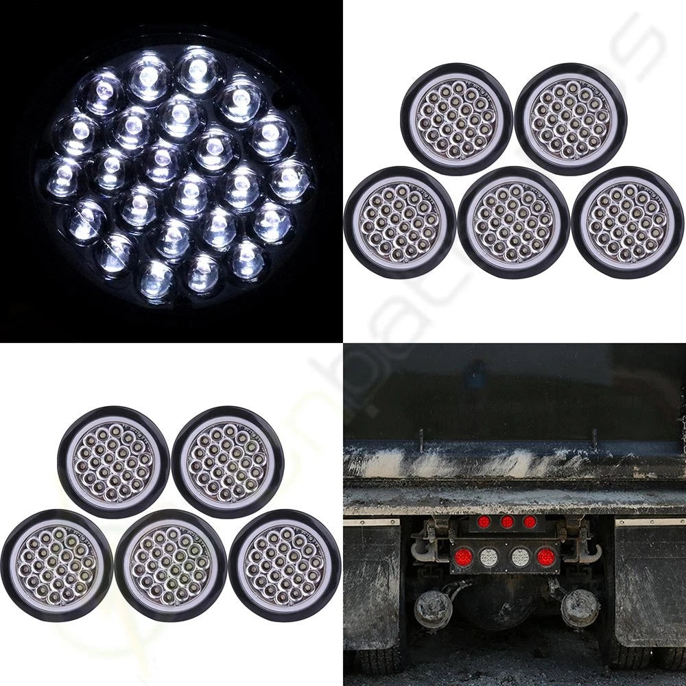 10x 24V 4" LED Side Marker Tail Signal Lights for Trailer