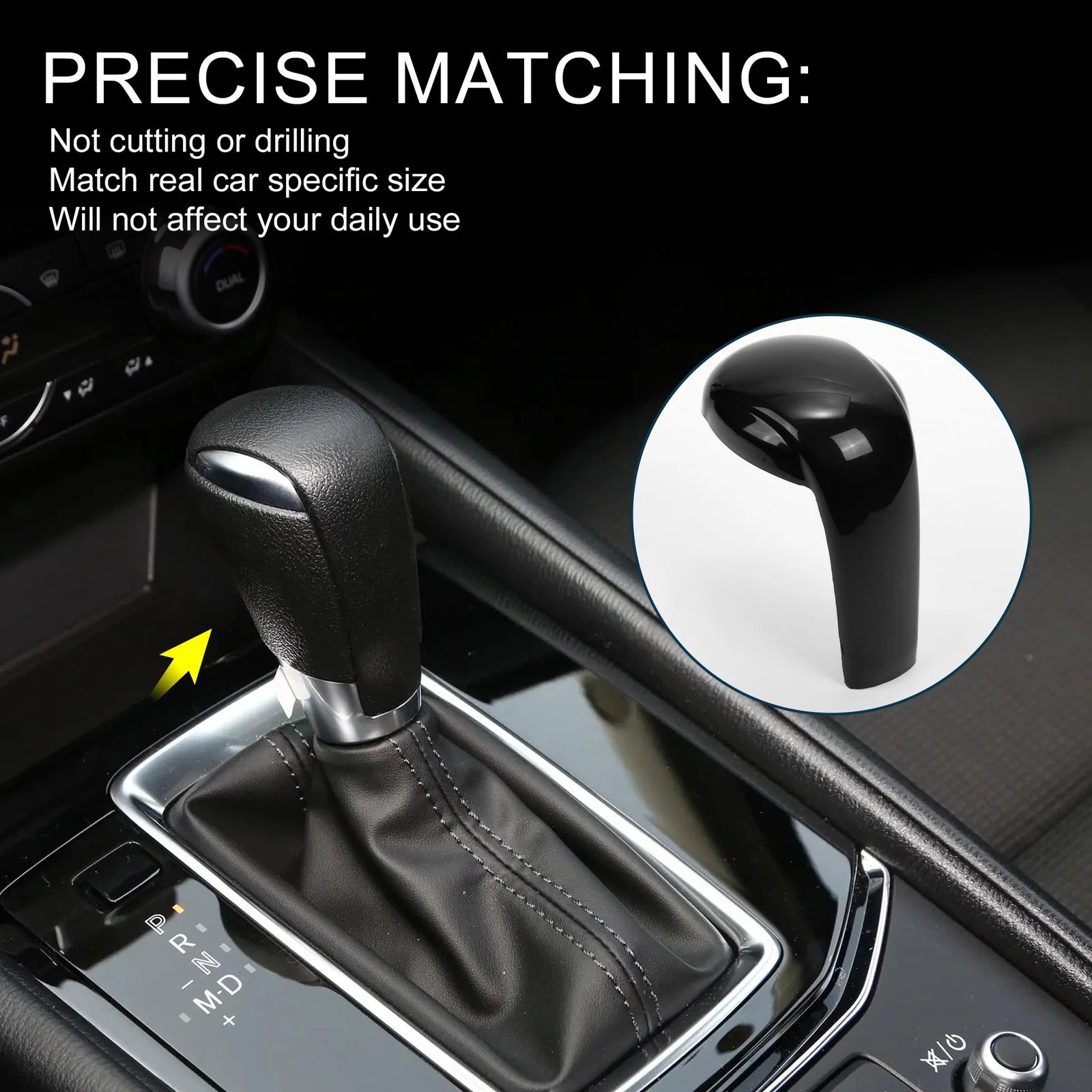 Gear Shift Knob Decorator Cover for Mazda CX-5 (2017–2023) Black