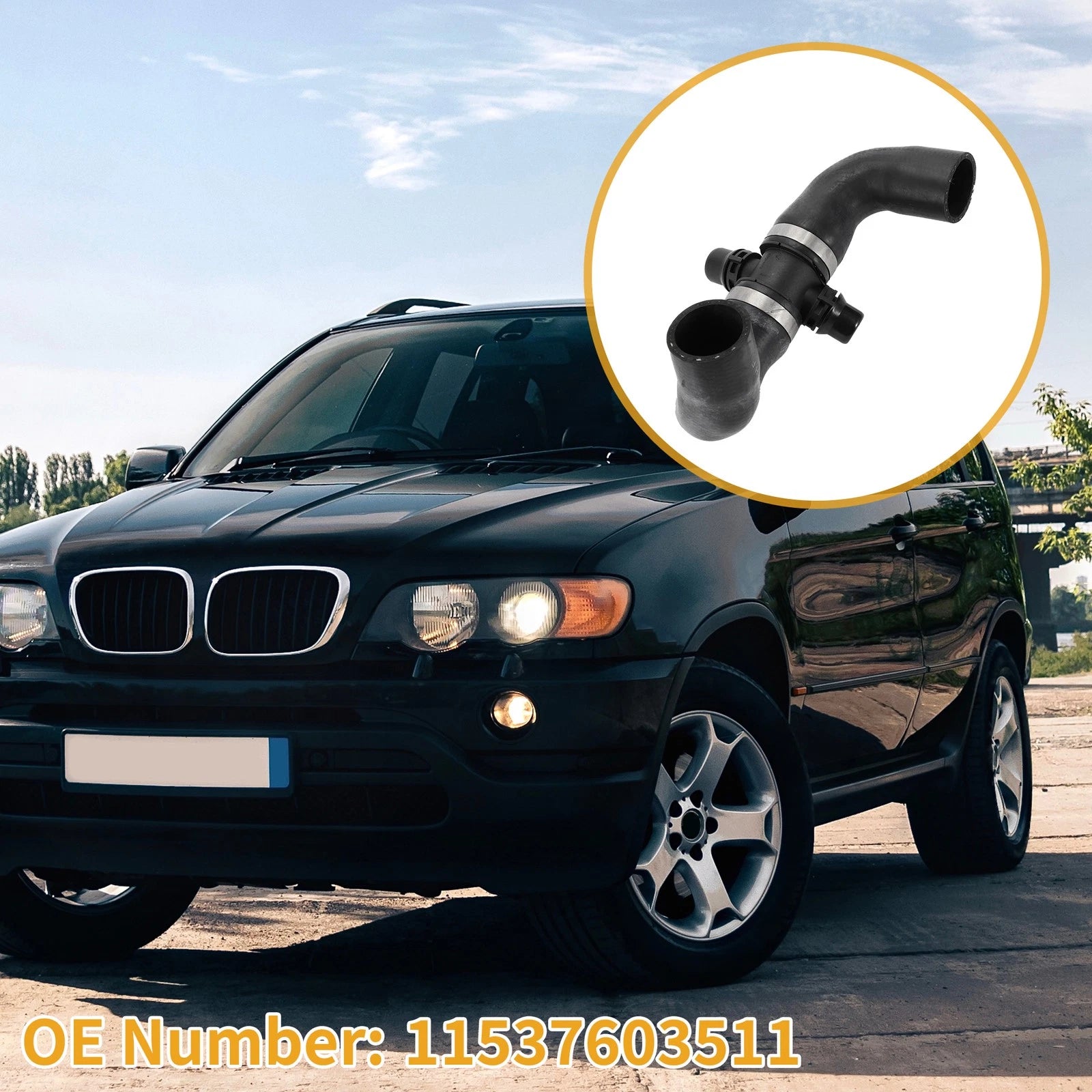 Heater Hose for BMW 528i xDrive (2012–2014) No. 11537603511 Rubber Black