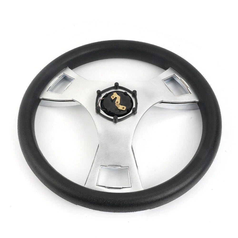 3-Spoke 13.5" Marine Boat Steering Wheel with Hub Adapter