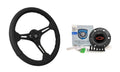 Leather Steering Wheel with 6 Hole Slotted Black Design for Chevy Bowtie (—)