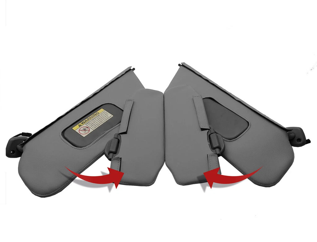 Sunvisors Extension Covers for Ford F250 F350 F450 (1999–2007) Med Flint Gray